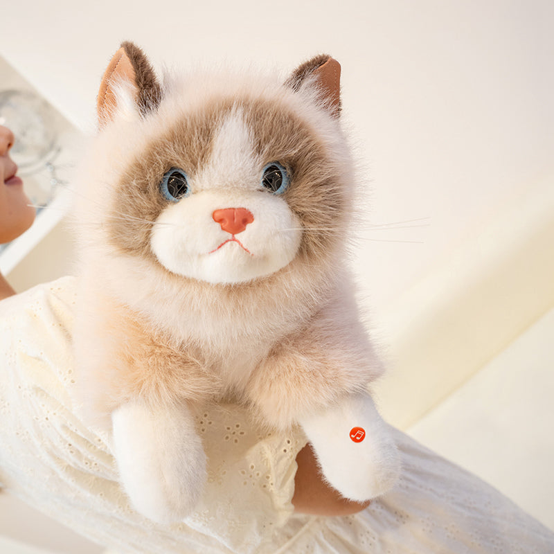 ELAINREN Lifelike Cat Plush Toy Realistic Kitten Stuffed Animals Doll Gifts/45cm