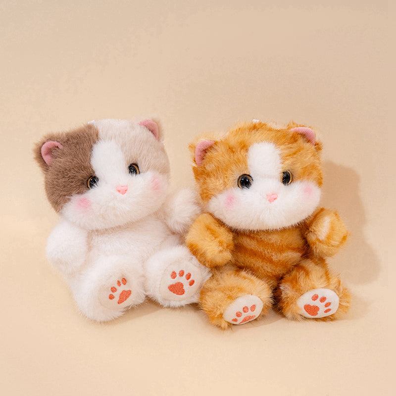 ELAINREN Mini Tabby Cat Stuffed Furry Kitten Toy GIfts/13cm