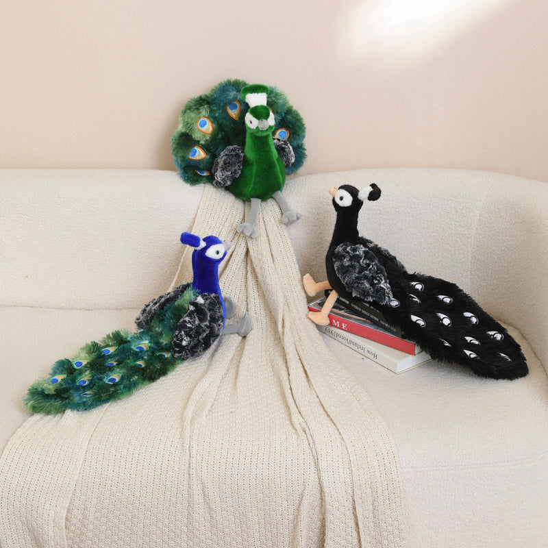 ELAINREN Realistic Peacock Plush Toy,Cute Peacock Stuffed Animal Doll /21cm