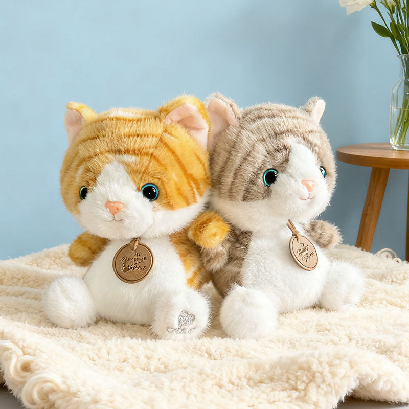 ELAINREN Sitting Tabby Cat Stuffed Animals Toy Gifts/16CM