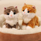 ELAINREN Sitting Orange Tabby Cat Plush Realistic Tiger Kitten Stuffed Toy/20cm