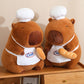 ELAINREN Chef Capybara Plush Toy Cute Stuffed Capybara Wearing Chef Hat, Soft Capybara Baker- Making Baguette Toast/35cm