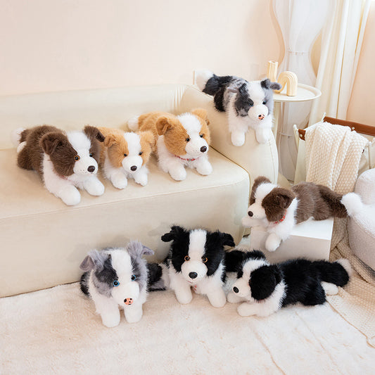 ELAINREN Realisitc Border Collie Dog Plush Puppy Toy GIfts/40cm