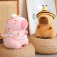 ELAINREN Cute Dress Up Capybara Plush Toy Kawaii Capybara Stuffed Animals Wearing Pink Skirt /9.8‘’