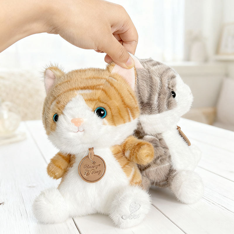 ELAINREN Sitting Tabby Cat Stuffed Animals Toy Gifts/16CM