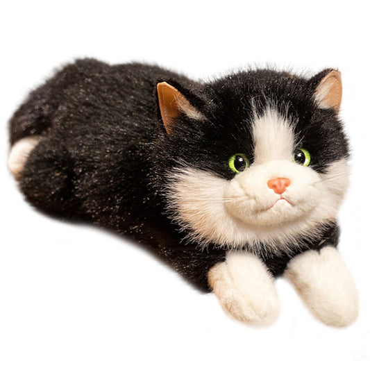ELAINREN ELAINREN Simulation Black Ragdoll Cat Stuffed Animal Lifelike Kitten Cat Plush Toy Gifts/43cm