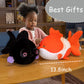 ELAINREN Simulation Goldfish Stuffed Decor Pillow Realistic Koi Plush Carp Soft Home Cushion/19.6''