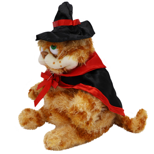 ELAINREN Halloween Garfield Plush Toy Witch Fat Orange Cat Plush Kitten Toy Dressing Up Witch Costume-30cm