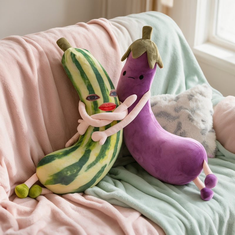 ELAINREN Big Cucumber Plush Long Body Pillow Soft Vegetable Stuffed Food Toy/31''