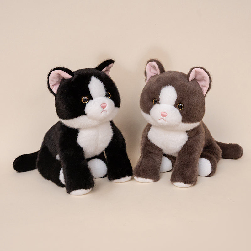ELAINREN Cartoon Black Cat Stuffed Gray Kitten Toy GIfts