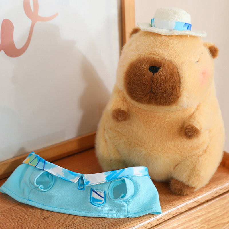 ELAINREN Cute Dress Up Capybara Plush Toy Kawaii Capybara Stuffed Animals Wearing Blue T-Shirt/9.8‘’