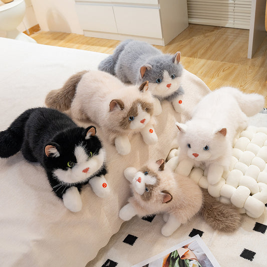 ELAINREN Lifelike Cat Plush Toy Realistic Kitten Stuffed Animals Doll Gifts/45cm