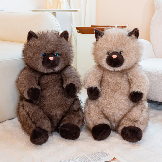 ELAINREN Realistic Big Cat Plush Stuffed Kitten Toy Gifts/40cm