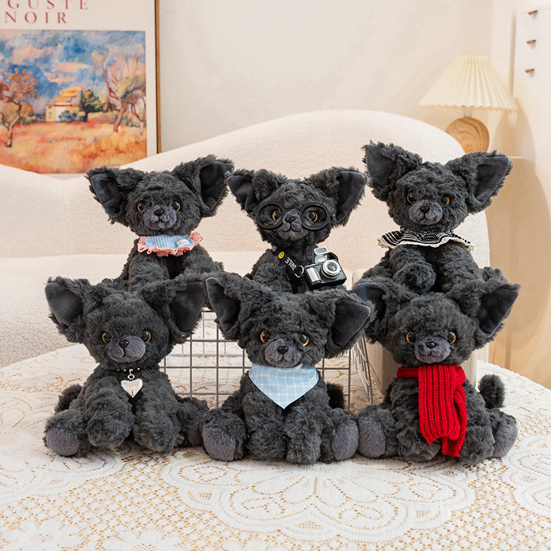 ELAINREN Lifelike Gray Kitten Stuffed Cat Plush Toy/13cm