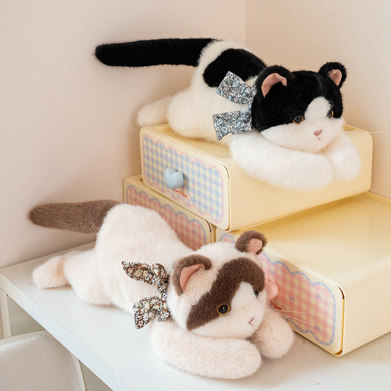 ELAINREN Simulation Tabby Cat Stuffed Kitten Plush Toy GIfts/35cm