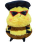 ELAINREN Cuddly Smiling Bee Plush Toy with Beret Hat and Sunglasses