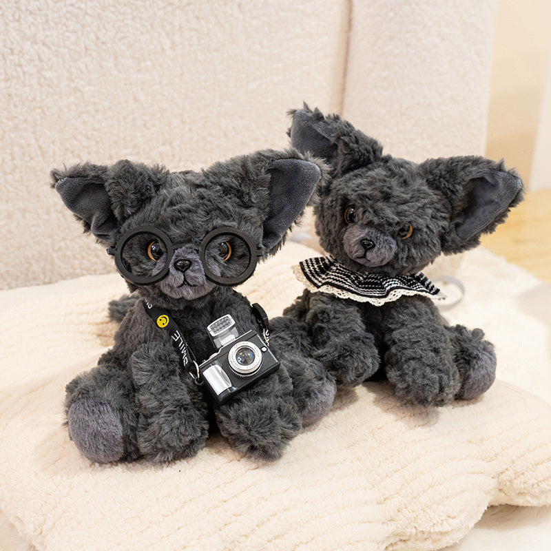 ELAINREN Lifelike Gray Kitten Stuffed Cat Plush Toy/13cm