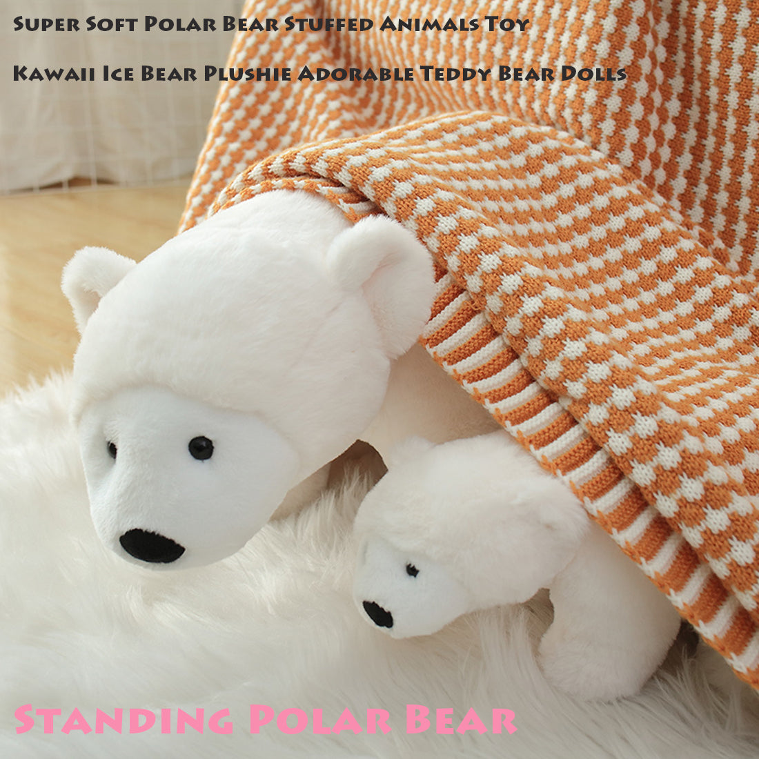 ELAINREN Big Ice Bear Stuffed Animals Pillow/19.6''