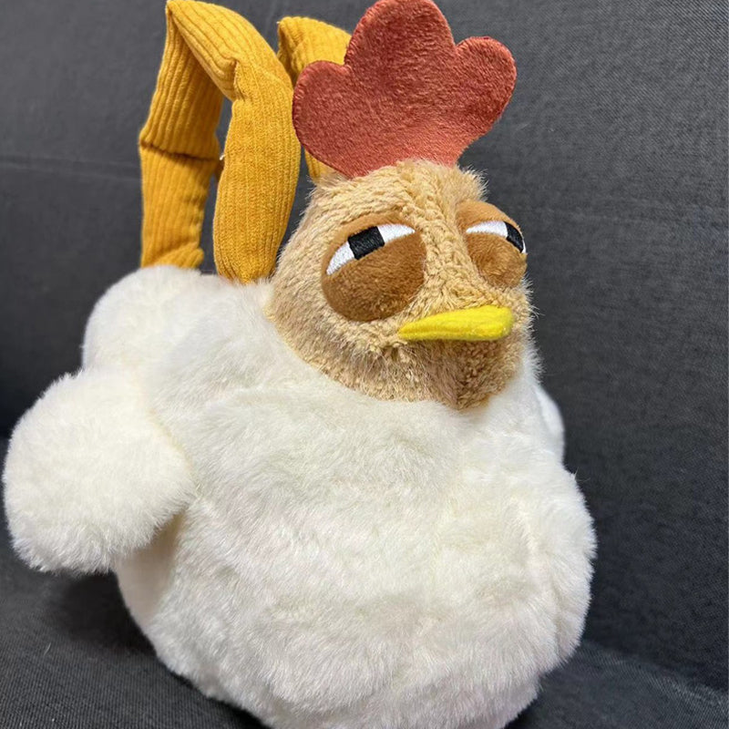 ELAINREN Ugly Buffy The Hen Chicken Stuffed Bag Cute Easter Chicken Plush Bag 11.8''