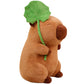 ELAINREN Kawaii Capybara Plush Pillow Soft Capybara Stuffed Animal with Lotus Leaf Decor/11.8Inch