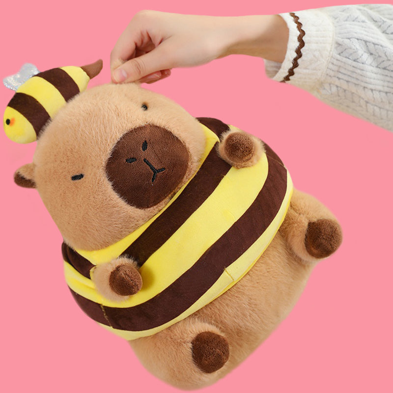 ELAINREN Cute Bee Capybara Plush Toy Kawaii Capybara Stuffed Animals Dress Up Bee Costume/11.8‘’