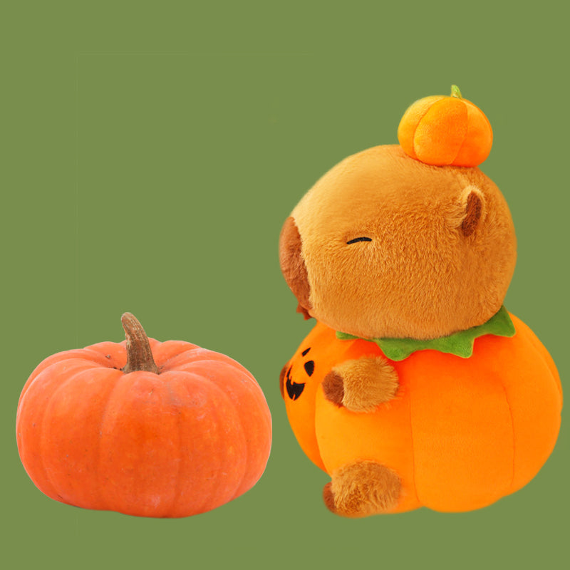 ELAINREN Halloween Capybara Stuffed Animal Cute Pumpkin Capybara Plush Toy/9.8''