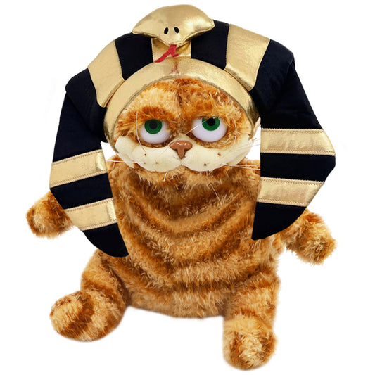 ELAINREN Egyptian Garfield Plush Toy Fat Orange Cat Stuffed Toy Wearing Pharaoh Costume/11.8inch