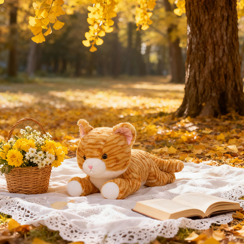 ELAINREN Cartoon Black Cat Stuffed Gray Kitten Toy GIfts