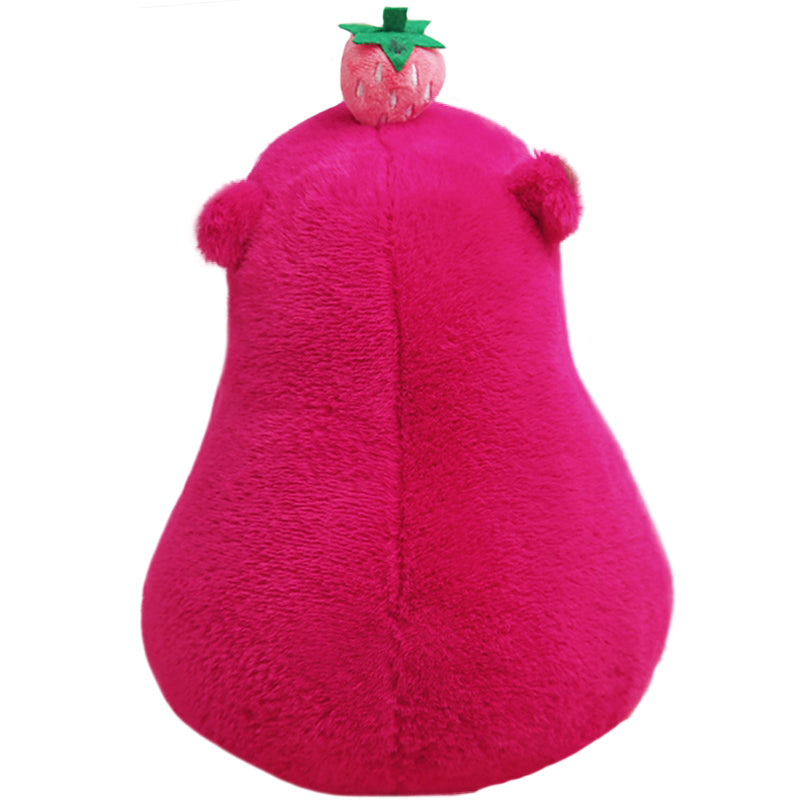 ELAINREN Strawberry Capybara Plush Pillow Soft Red Capybara Stuffed Animal with Strawberry Decor/11.8''