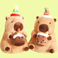 ELAINREN Cute Birthday Capybara Stuffed Animal Kawaii Capybara Plush Toy Wearing Birthday Hat/11.8''