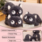 ELAINREN Ultra-Soft Gray Kitten Plush Pillow Cuddly Black Cat Kitty Stuffed Animals Gifts/55cm