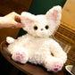 ELAINREN Realistic White Devon Cat Plush Toy Stuffed Devon Rex Doll Gifts/26cm