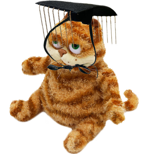 ELAINREN Garfield King Plush Toy, Stuffed Fat Orange Cat Wearing Emperor Cap/11.8''