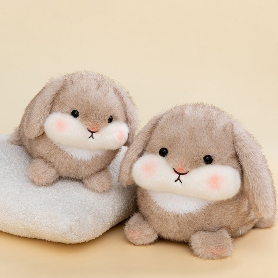 ELAINREN Chubby Brown Bunny Stuff Big Pillow Soft Rabbit Plush Toy/14''