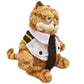 ELAINREN Garfield Pilot Plush Toy Fat Orange Cat Stuffed Toy Wearing Pilot Costume/11.8inch