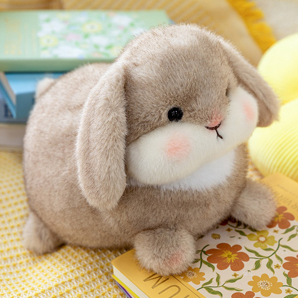 ELAINREN Chubby Brown Bunny Stuff Big Pillow Soft Rabbit Plush Toy/14''
