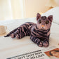ELAINREN Realistic Black Tabby Cat Plush Toy