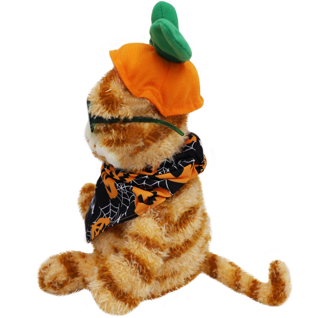 ELAINREN Halloween Garfield Plush Toy Crazy Cat Plush Toy with Pumpkin Hat-30CM