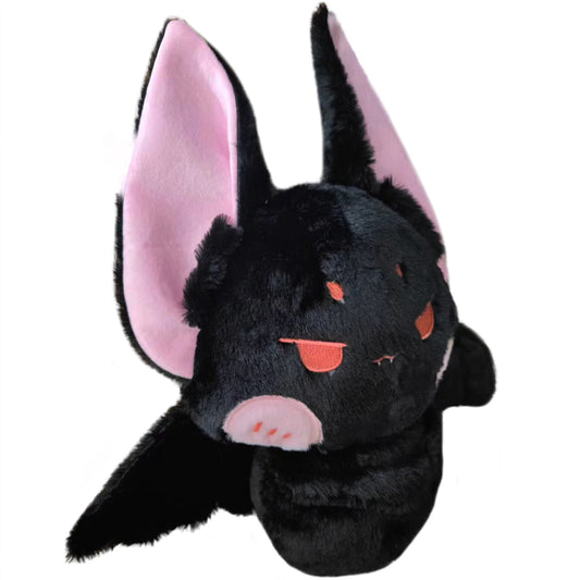 ELAINREN Furry Bat Plush Pillow Cuddly Gothic Bat Stuffed Gifts/13.7''