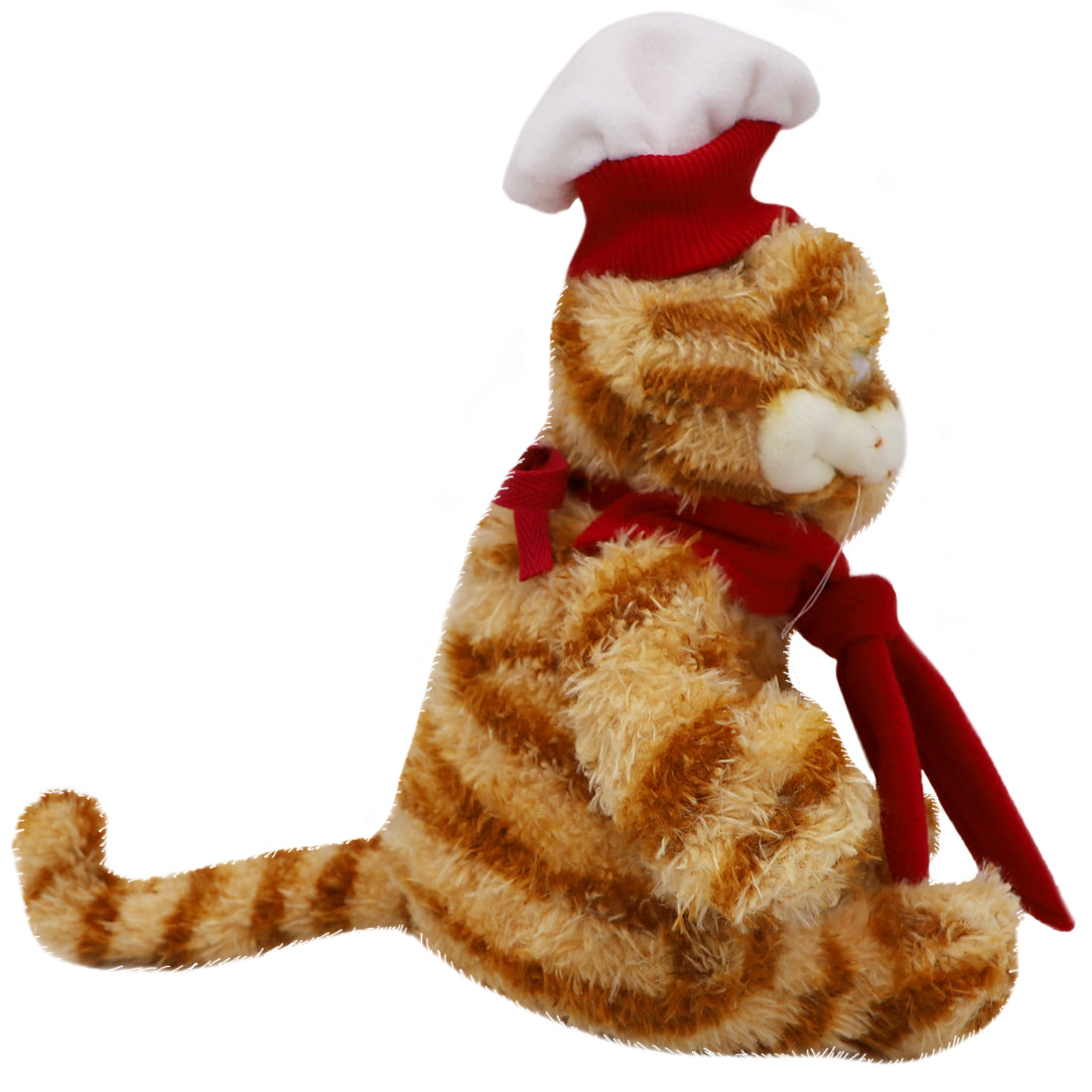 ELAINREN Halloween Garfield Plush Toy Ugly Stuffed Fat Orange Cat Kitten with Chef Hat-30CM