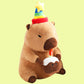 ELAINREN Cute Birthday Capybara Stuffed Animal Kawaii Capybara Plush Toy Wearing Birthday Hat/11.8''