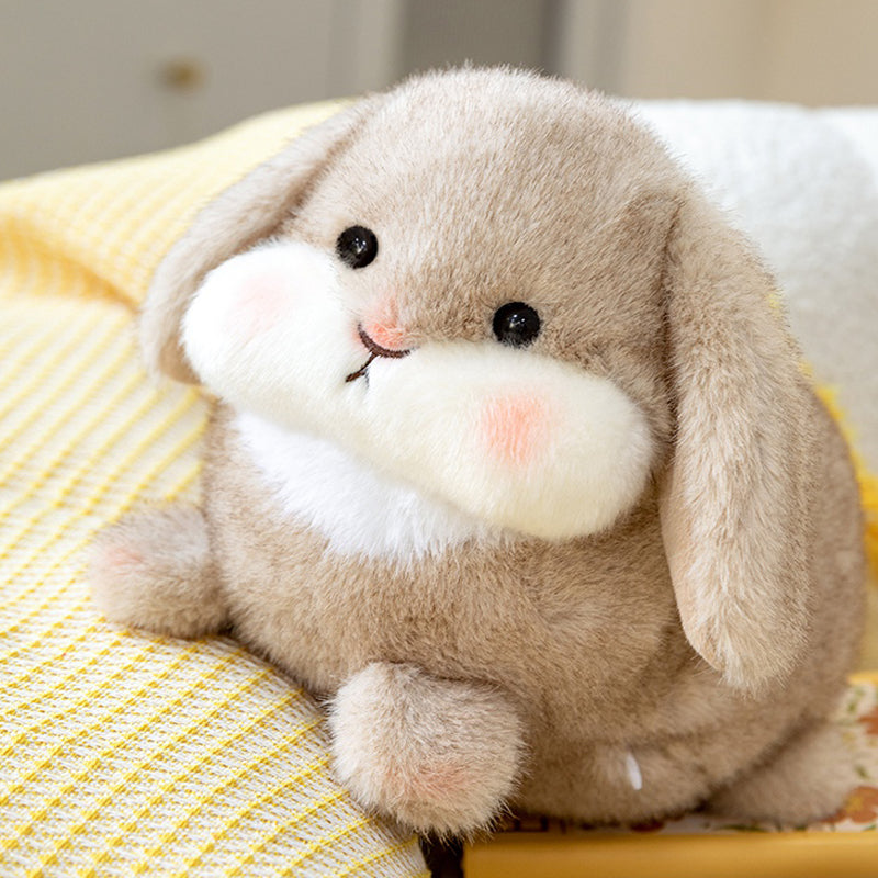 ELAINREN Chubby Brown Bunny Stuff Big Pillow Soft Rabbit Plush Toy/14''