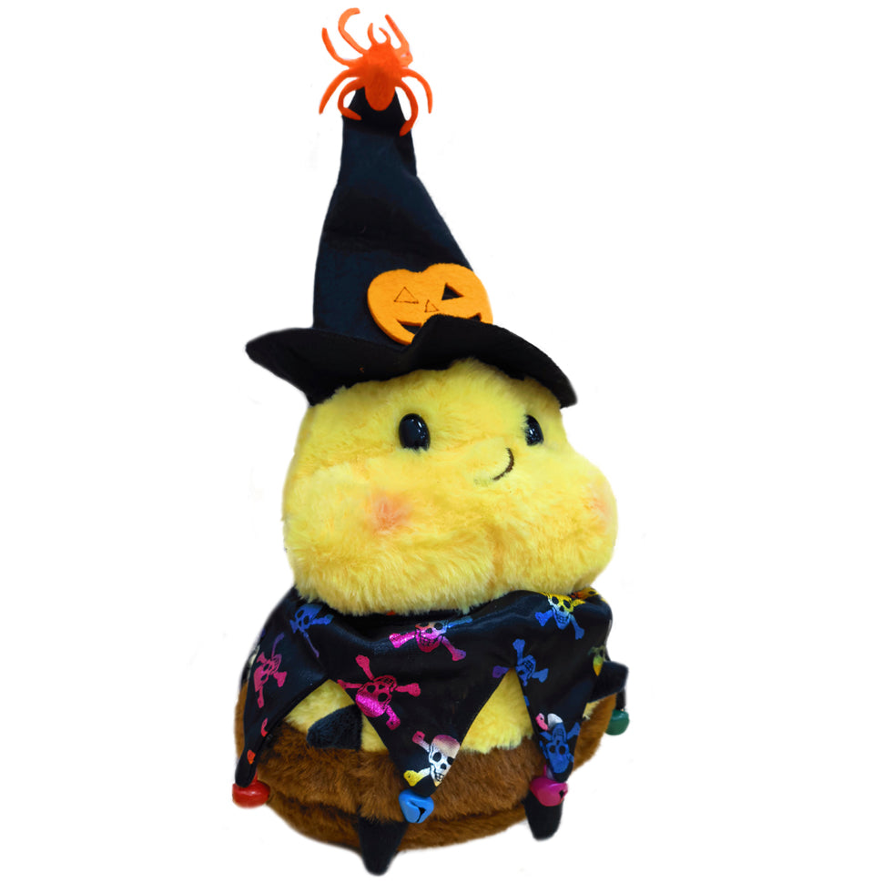 ELAINREN Cuddly Smiling Bee Plush Toy with Witch's Cloak and Hat