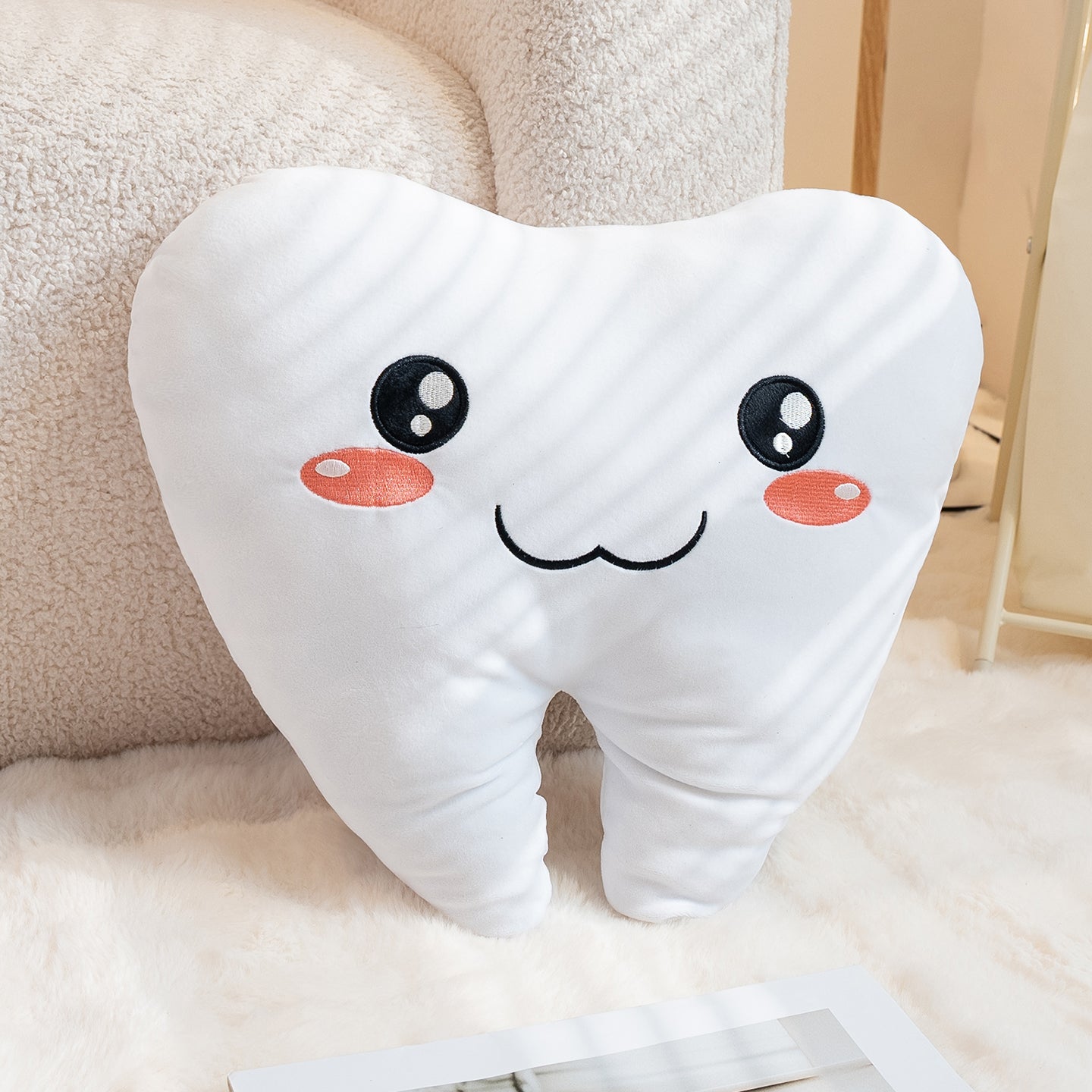 ELAINREN Super Soft Toothbrush/Toothpaste/Teeth Models Plush Large Pillow