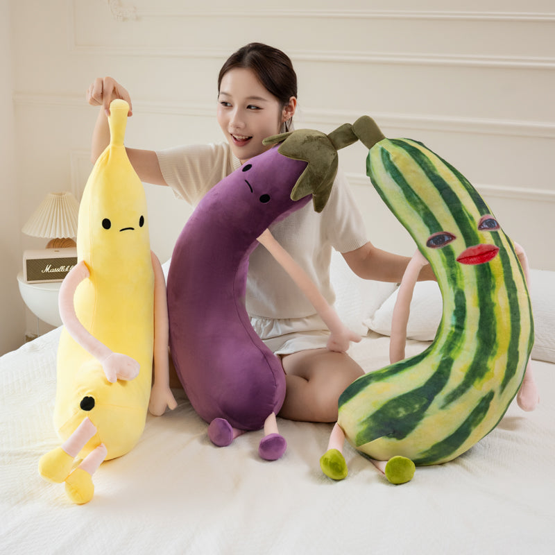 ELAINREN Big Eggplant Plush Long Body Pillow Soft Vegetable Stuff Toy /31''