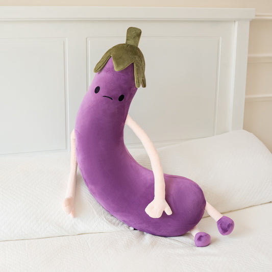 ELAINREN Big Eggplant Plush Long Body Pillow Soft Vegetable Stuff Toy /31''