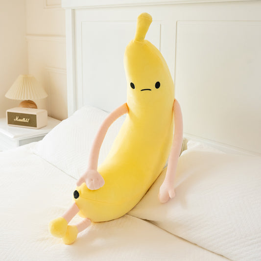 ELAINREN Big Banana Plush Long Body Pillow Soft Fruit Stuffed Food Toy/31''