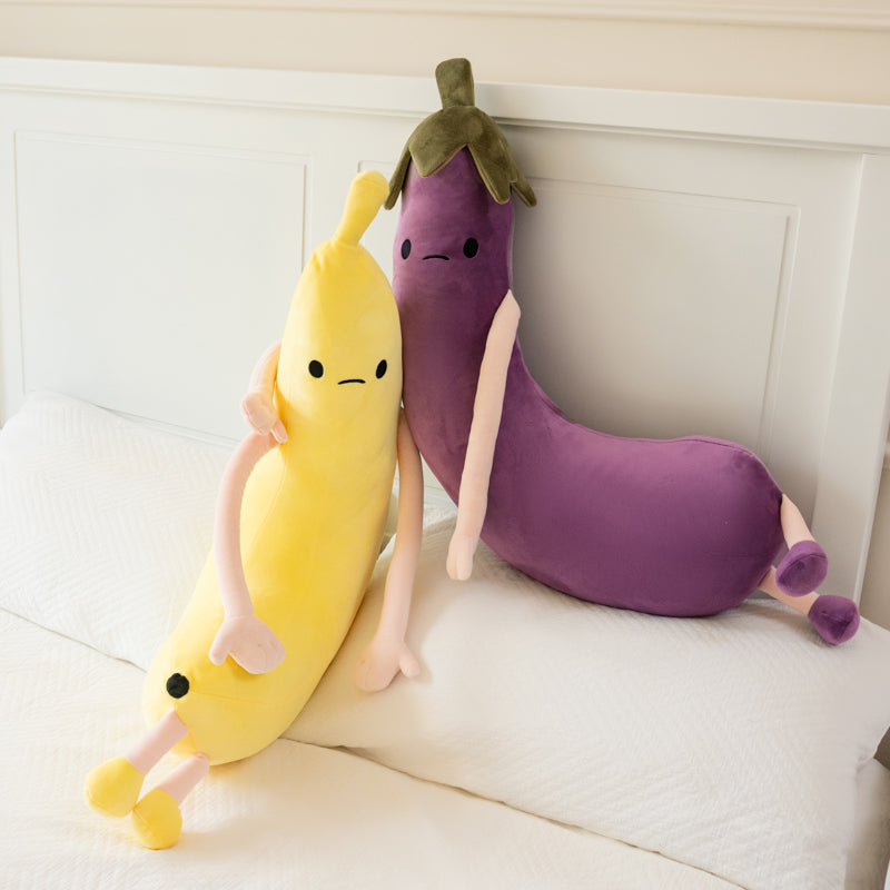 ELAINREN Big Banana Plush Long Body Pillow Soft Fruit Stuffed Food Toy/31''
