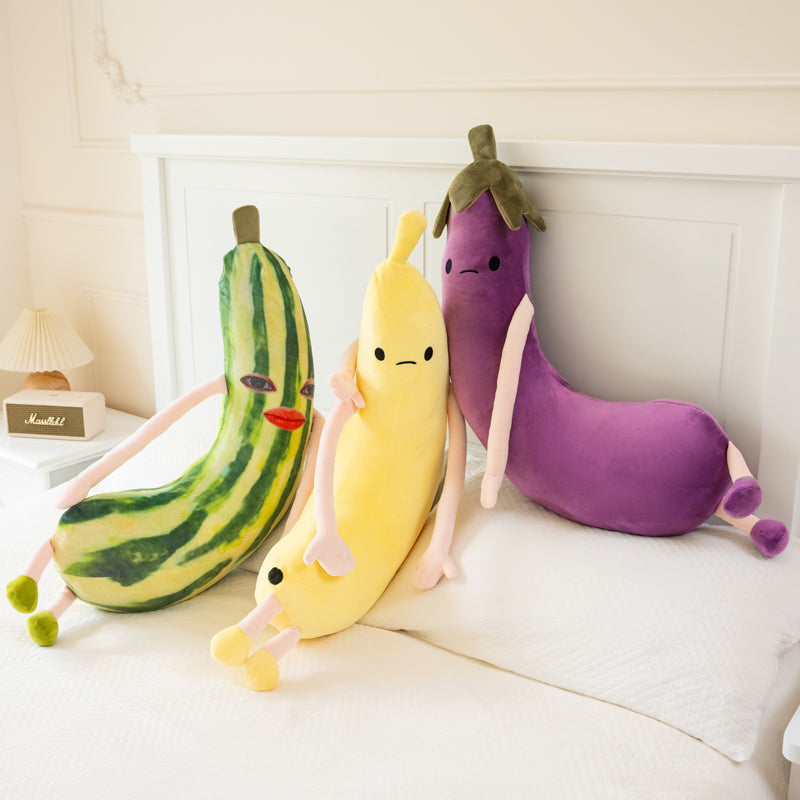 ELAINREN Big Banana Plush Long Body Pillow Soft Fruit Stuffed Food Toy/31''
