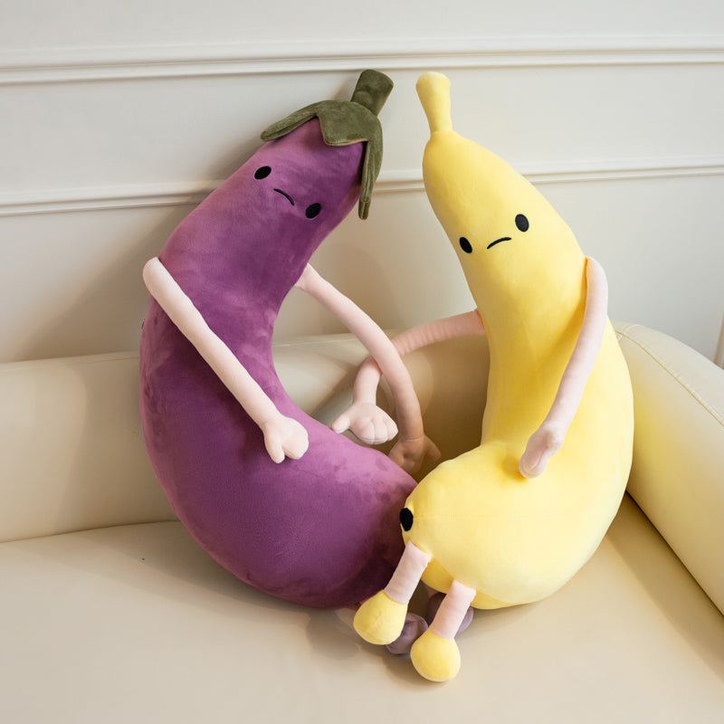 ELAINREN Big Eggplant Plush Long Body Pillow Soft Vegetable Stuff Toy /31''